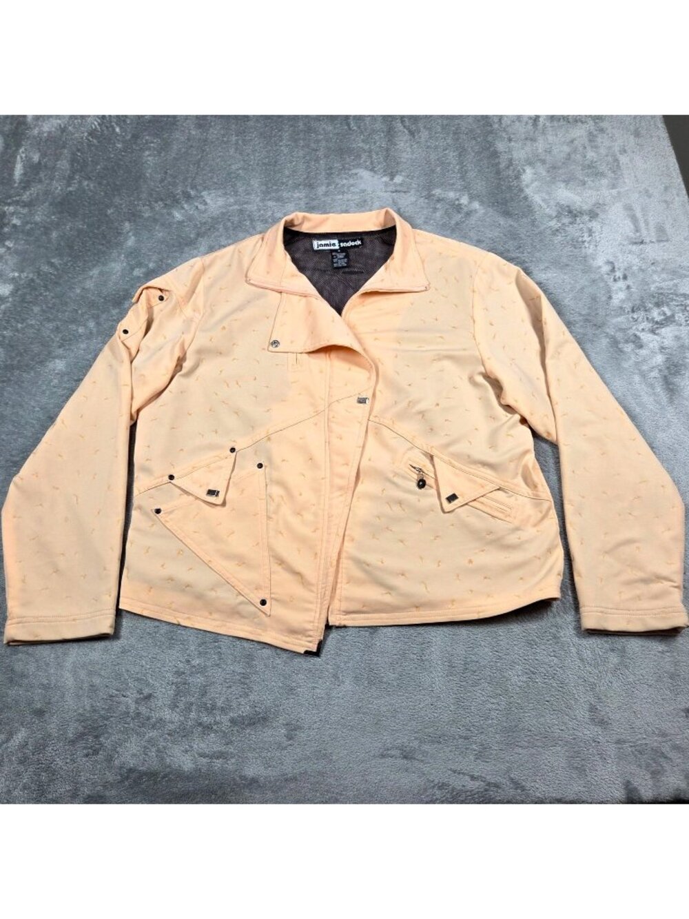 Vintage Jamie Sadock Jacket Womens Medium Pastel Orange Tennis Golf Retro 90s